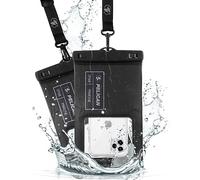 Pelican Case-Mate Marine Lot de 2 Pochettes étanches IP68 (Taille XL) - Coque Flottante et étanche pour iPhone 14 Pro Max/13 Pro Max/12 Pro Max/11/S23 Ultra/Pixel 7 - Noir furtif