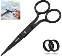 Pelican Duckbill Applique Ciseaux en acier inoxydable à double courbure avec poignée décalée pour la broderie Ciseaux à fil tranchant Ciseaux à tricoter Arts et artisanat (Noir de jais, 7 pouces)