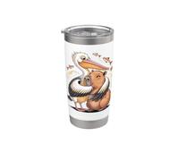 Pelican Hug Capybara Sea Bird Cute Lover Gobelet isotherme en acier inoxydable double paroi