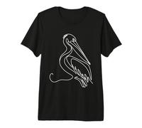 Pélican Linéaire Ornithologue T-Shirt Haut de Gamme
