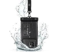 Pelican Marine - Coque / pochette étanche IP68 pour téléphone (taille normale) - Étui étanche flottant pour téléphone - iPhone 15 Pro Max/ 14 Pro Max/ 13 Pro Max/ 12/ S23 - Lanière détachable - Noir