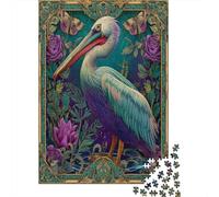 Pélican |Papillon and Floral Style| Puzzles Amusants en Famille 38x26cm/1000pcs Adultes