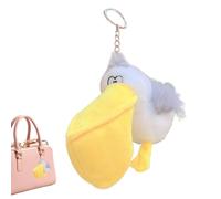 Pelican Plush Keychain - Cute Bird Doll Pendant | Soft Animal Bag Charm | Super Soft Short Plush & PP Cotton Fill, Sturdy Key Ring, Lightweight & Compact, for Backpack, Purse, Car Mirror & Luggage