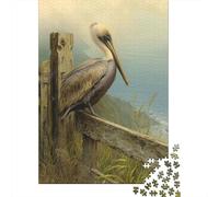 Pélican Puzzle 1000 Pièces Adultes Pélican Puzzle en Bois DIY Cadeau Amusement Collection d'art pour L'accrocher Une Fois L'assemblage Terminé Multi-Colour 1000pcs (75x50cm)