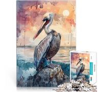 Pélican Sea Rock Sun Puzzles pour Adultes 1000 pièces Apprentissage éducatif Décoration Murale, Cadeaux Uniques pour Anniversaire et Noël 38x26cm