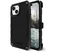 Pelican Shield Series - Coque pour iPhone 15, iPhone 14, iPhone 13 6,1" [MagSafe] [protection contre les chutes de qualité militaire] Coque magnétique robuste avec clip de ceinture et béquille - Noir