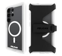 Pelican Voyager Samsung Galaxy S25 Ultra Case [Magnetic and Wireless Charging] Case w/ 18ft MIL-STD Drop Protection - Heavy Duty Cover w/Belt Clip Holster for Samsung Galaxy S25 Ultra 6.9" - Clear