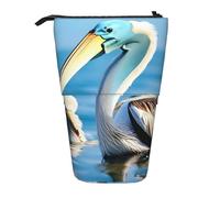 Pelicano Oiseau Bleu, Océan, Ciel, Trousse Télescopique Imprimée Pop-Up Pencil, Porte-Stylo, Trousse Mignonne pour Adultes, Noir, Taille unique, Impression à la Mode, Noir, One size, Imprimé tendance