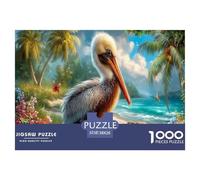 PélicanPuzzle 1000 Pièces Educa Jouet en Bois Cadeau Unique De l'art De La Décoration Plage côtière Jeu Éducatif Challenge Toy Adultes & Enfants des 14 Ans 38x26cm/1000pcs