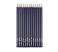 Pelikan 0S43567 HB 12pièce(s) crayon graphite - Crayons graphite (HB, Bleu, Argent, Hexagonal, Boîte avec crochet, 12 pièce(s))