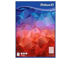Pelikan 100052 Lot de 10 bloc-notes A4 50 feuilles quadrillées Linéature 28 Papier d'école 90 g/m² FSC Mix Blanc