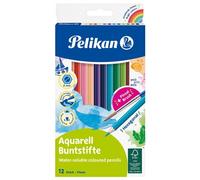 Pelikan 12 Crayons De Couleur Aquarelle 3mm, En Avec Pinceau
