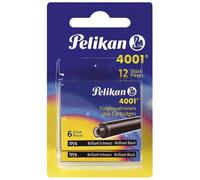 Pelikan 330803 Cartouche d'encre 4001® TP/6 - noir brillant, blister avec 2 étuis à 6 cartouches