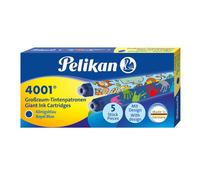Pelikan® 338236 Cartouche d'encre 4001® GTP/5, bleu royal, étui de 5 cartouches imprimées en couleur