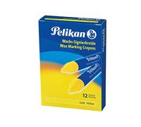 Pelikan 701102 772/12 Lot de 12 craies de cire de signalisation Jaune 12 x 95 mm