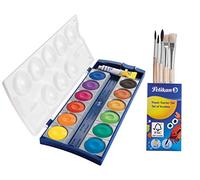 Pelikan 720250 K12 Boîte de 12 Couleurs + 1 Tube de Couverture Blanc Clair Standard + Pinceau, 1