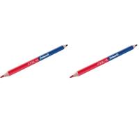Pelikan 810838 Crayons de couleur (épais, triangulaire) 1 pièce bicolore rouge et bleu (Lot de 2)