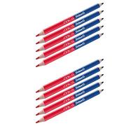 Pelikan 810838 Lot de 10 crayons de couleur, épais, triangles, bicolore : rouge et bleu