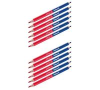 Pelikan 810838 Lot de 12 crayons de couleur, épais, triangles, bicolore : rouge et bleu
