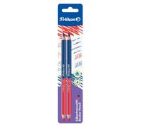 Pelikan 81118 Coloured Pencils (Thick, Triangular) Pack of 2 Red and Blue 2 coun