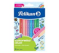 Pelikan 813846, Colorella Duo, 12 Couleurs Assorties, en boîte Carton Pliante