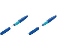 Pelikan 814737, stylo-plume Twist, plume M, Deep Blue (Lot de 2)