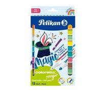 PELIKAN 818056 Feutre de coloriage Colorella® Magic - 1-3 mm, set de 10 couleurs changeantes + 2 crayons magiques, boîte pliante