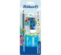 Pelikan 821605 Pelikan Combino Schreiblern- Bleistift-Set B blau mit Tiermotiv, 1 Set