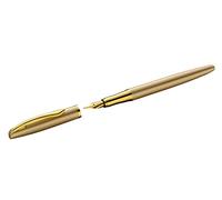 Pelikan 821704 Jazz Noble Stylo plume en métal pour droitiers et gauchers Doré Plume M dans une boîte pliante