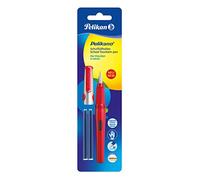 Pelikan 971234 Stylo plume pour écolier Pelikano P480 pointe M avec 2 cartouches GTP (Bleu)