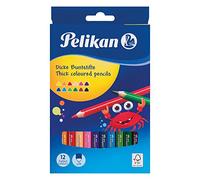 Pelikan Boîte de 12 Crayons de couleur triangulaires avec mine 3 mm Couleurs Assortis