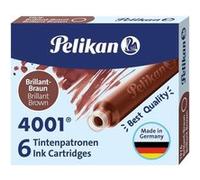 Pelikan Boite de 6 Cartouches 4001 TP/6 Encre Haute Qualité - Compatible Stylos Plume - Couleur Marron G