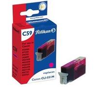 Pelikan C59 - 12 ml - magenta - compatible - cartouche d'encre (alternative pour : Canon CLI-551M) - pour Canon PIXMA iP8750, iX6850, MG5550, MG5650, MG5655, MG6450, MG6650, MG7150, MG7550, MX725 G