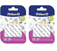 Pelikan Caoutchouc Pain UG 20 blanc, gommes à effacer adaptées pour dessin technique, artistique et scolaire, pour charbon et graphite, lot de 4 pièces