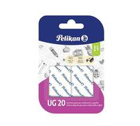 Pelikan Caoutchouc Pain UG 20 blanc, gommes à effacer adaptées pour dessin technique, artistique et scolaire, pour charbon et graphite, lot de 2 pièces