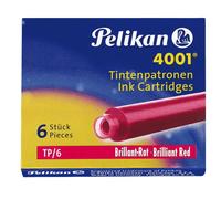 Pelikan cartouches d'encre 4001 TP/6 rouge (6 cartouches)