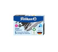 Pelikan Cartouches d'encre pour stylo bille Twist Pelikano | Lot de 5 cartouches d'encre | Recharge d'encre de remplacement | Couleur claire intense | Calligraphie Écriture à la main pour l'école de
