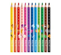 Pelikan - Combino, 12 Crayons de Coloriage Triangulaires, Épais