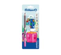 Pelikan Combino Set de crayons pour apprendre à écrire B rose avec motif d'animaux, 1 set