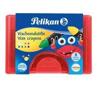 Pelikan 665 Pack de 8 Craies de cire triangulaires résistantes à l'eau + Grattoir