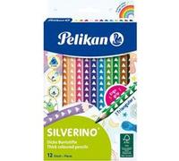 Pelikan Crayons de couleur SILVERINO – 12 pièces, triangulaires, épais