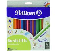 Pelikan Crayons de couleurs 24 pièces, triangulaires, mine 3 mm