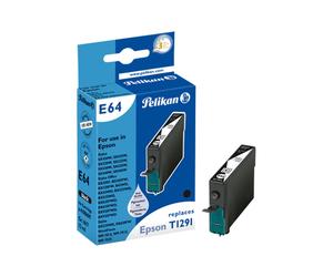 Pelikan E64 Cartouche d'Encre Noire à Pigments - 1 Pièce - Compatibilité Epson Stylus/WorkForce (voir liste des modèles) - Référence 4108609