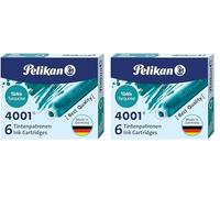 Pelikan Encre 4001 Etuis de Cartouche d'encre TP/6 Turquoise - Boite de 6 (Lot de 2)