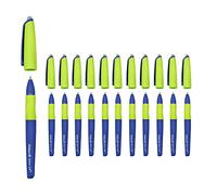 Pelikan Erase 2.0 Stylo Roller Effacable Ergonomique Encre Bleue, pour Droitier et Gaucher, École, Recharge Bleu Inclus, Rechargeable, 12 Pièces