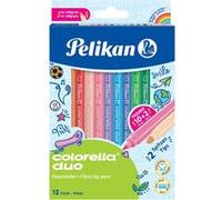 Pelikan Colorella Duo 813846 – 12 couleurs assorties, boîte en carton pliante