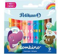 Pelikan - 566603 814553 - Feutres de coloriages - Combino super 411-9 feutres dans une boîte pliante