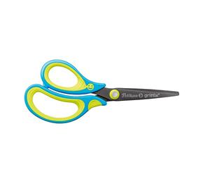 Pelikan Griffix 820592 Ciseaux d'écolier pointus pour gaucher Bleu fluo