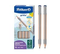 Pelikan Griffix HB Lot de 12 crayons triangulaires en bois