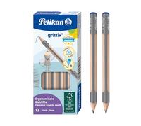 Pelikan Griffix Lot de 12 crayons triangulaires en bois - Mine B